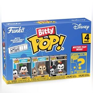 Funko Bitty Pop! Disney 4-Pack with Mystery Pop NEW Goofy Chip & Minnie